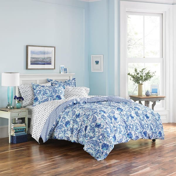 Poppy & Fritz Brooke 2-Piece Blue Paisley Cotton Twin Comforter