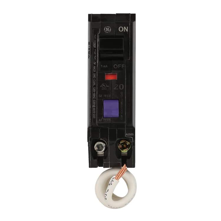 ABB 20 Amp Single-Pole Dual Function Arc Fault/GFCI Plug-On Neutral Circuit Breaker