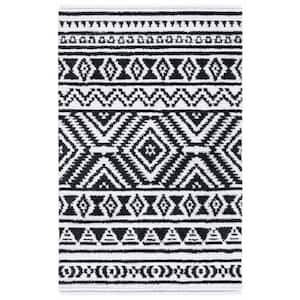 Augustine Black/Ivory 6 ft. x 10 ft. Native American Chevron Striped Area Rug