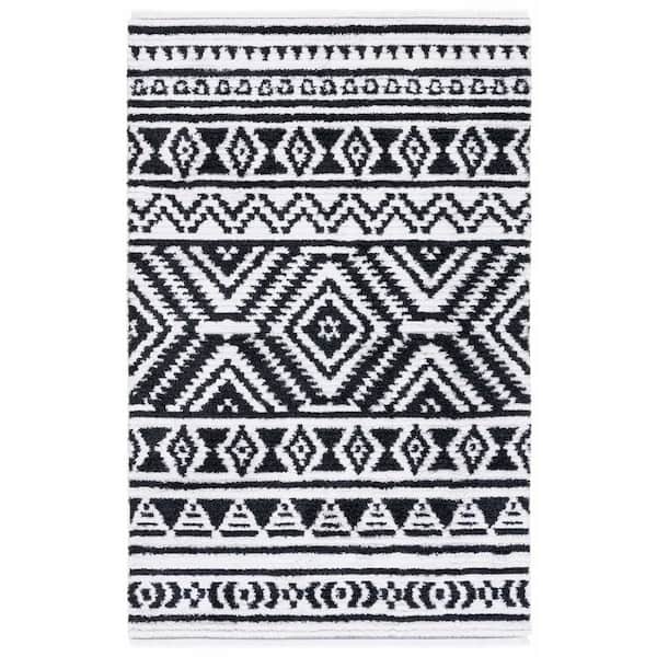 SAFAVIEH Augustine Black/Ivory 6 ft. x 10 ft. Native American Chevron ...