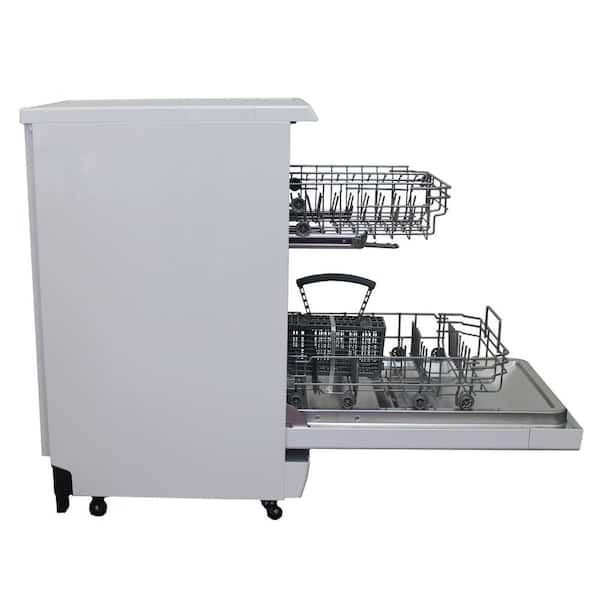RCA 18 in. White Electronic Portable 120-Volt Dishwasher with 3-Cycles with 8 Place Settings Capacity