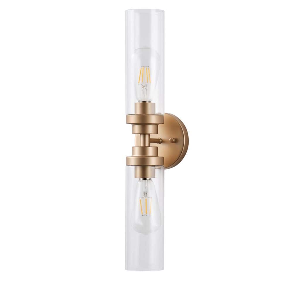 Modern 21.06 in. H 2-Light Gold Wall Sconces Bathroom Light Fixtures Over M