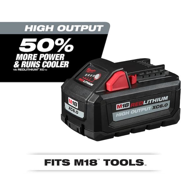 2-Pack M18 6.0Ah Lithium-Ion Battery For Milwaukee Tools - High Capacity Replacement