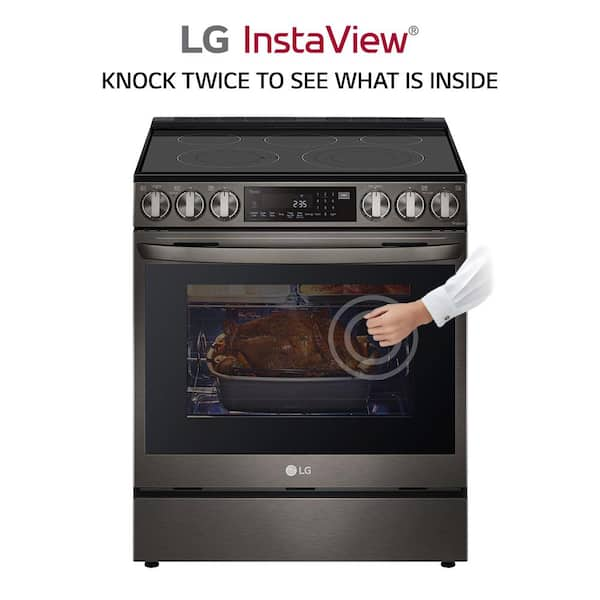 LG 6.3 Cu ft Electric Range with Instaview - Stainless Steel