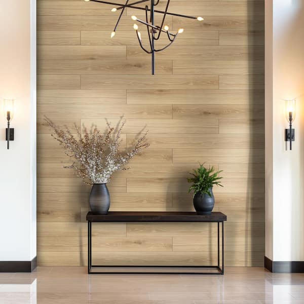 Modena Natural Beige 9 in. x 47 in. Matte Porcelain Wood Look Floor and Wall Tile (12 sq. ft. /Case)