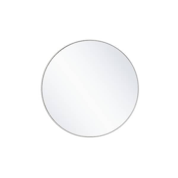 Unbranded Medium Round White Modern Mirror (36 in. H x 36 in. W)
