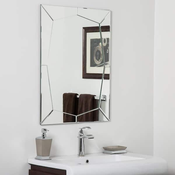 Decor Wonderland 24 In W X 32 In H Frameless Rectangular Beveled Edge Bathroom Vanity Mirror 3948