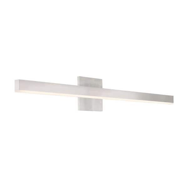 KUZCO Vega 37 in. 1 Light Brushed Nickel Vanity Light