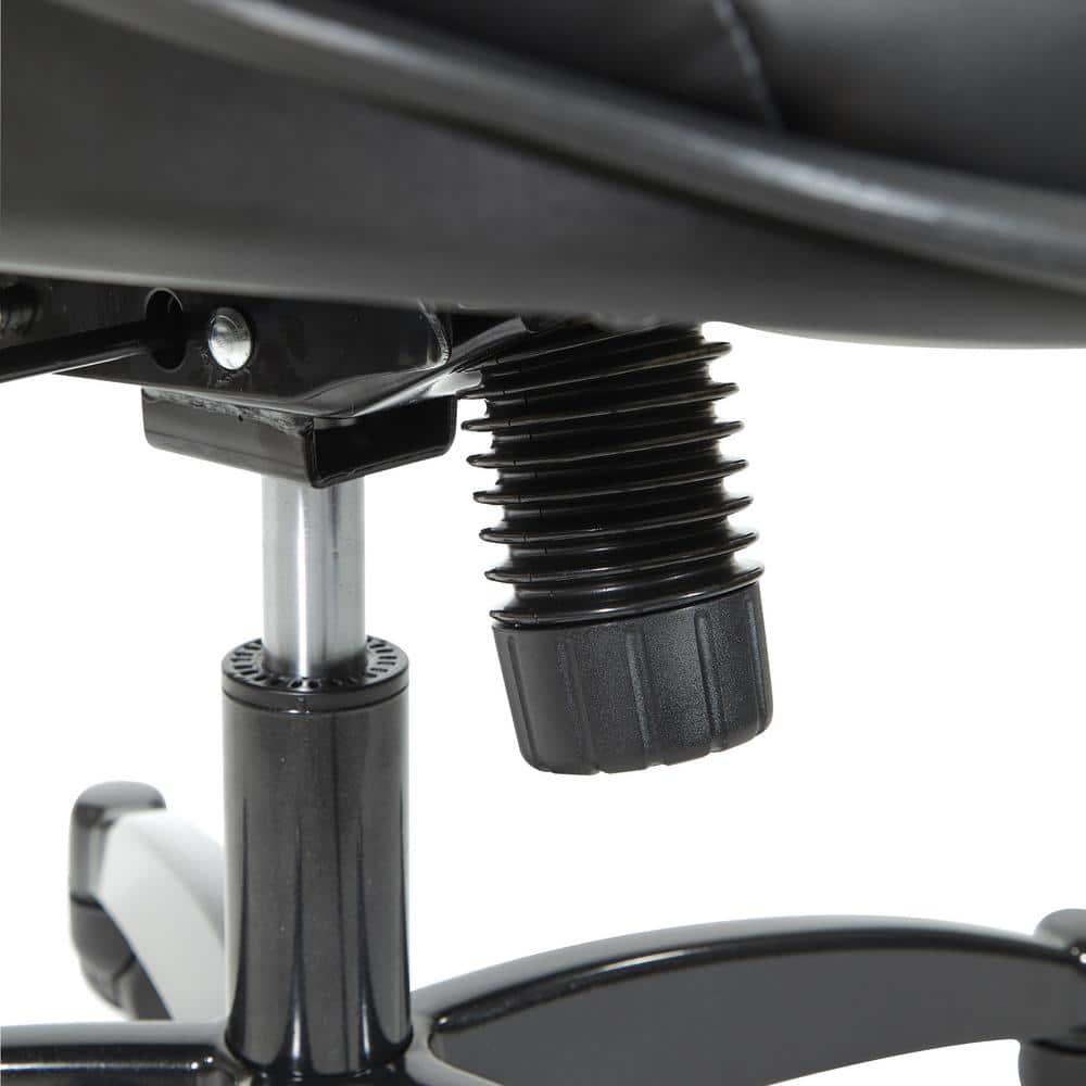 Ergonomic High-Back Executive Mesh Chair with Leather Seat and Adjustable Arms