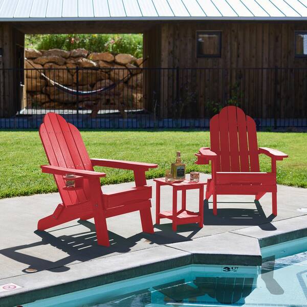 Polywood adirondack chairs with cup online holders