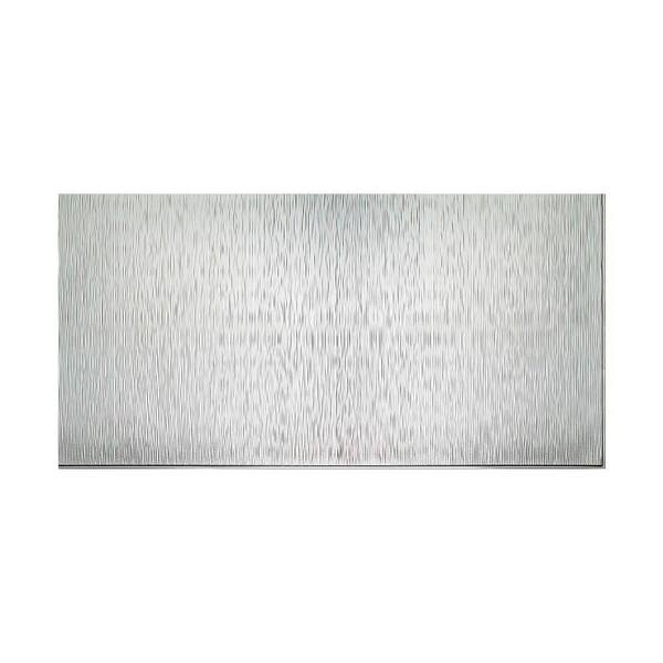 Fasade Ripple Vertical 96 in. x 48 in. Decorative Wall Panel in Brushed Aluminum