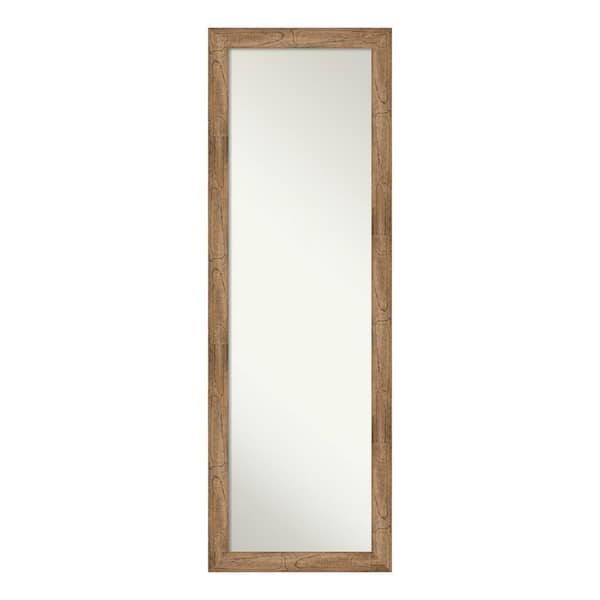 Amanti Art Large Rectangle Distressed Brown Beveled Glass Modern Mirror (51.5 in. H x 17.5 in. W)