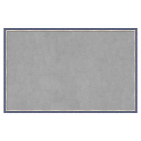 Amanti Art Theo Blue Narrow 33 in. x 21 in. Framed Magnetic Board