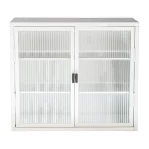 27.6 in. W x 9.1 in. D x 23.6 in. H Bathroom Storage Wall Cabinet With Detachable Shelves in White
