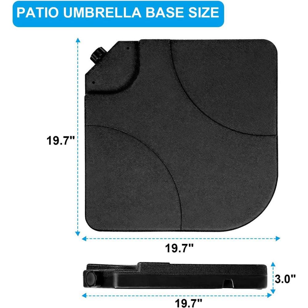 Black Heavy Duty Plastic 4-Piece Patio Umbrella Base
