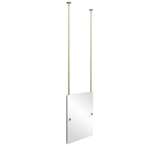 Allied Brass 21 in. x 26 in. Frameless Rectangle Ceiling Hung Mirror in Satin Brass