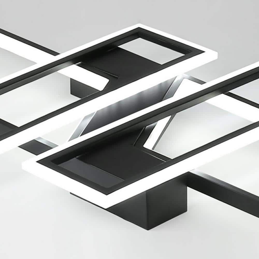 Black Aluminum Geometric LED Dimmable Ceiling Light
