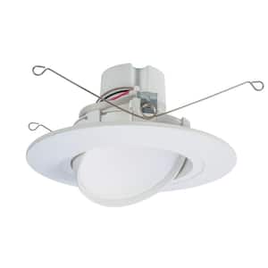 RA 5 and 6 in. White Integrated LED Recessed Light Adjustable Gimbal Retrofit Trim with Selectable CCT (2700K-5000K)