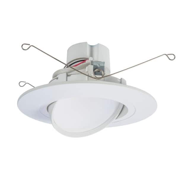 HALO RA Series 6 in. Adjustable CCT Canless IC Rated Dimmable Indoor Integrated LED Recessed Light Gimbal Fit Trim