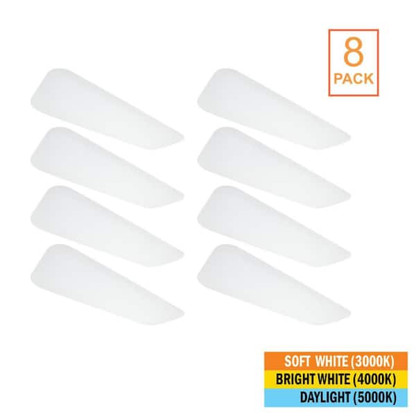 8-Pack 48 in. x 18 in. Classic White LED Flush Mount Closet Light 5800 Lumens 65-Watt Adjustable CCT Kitchen Light