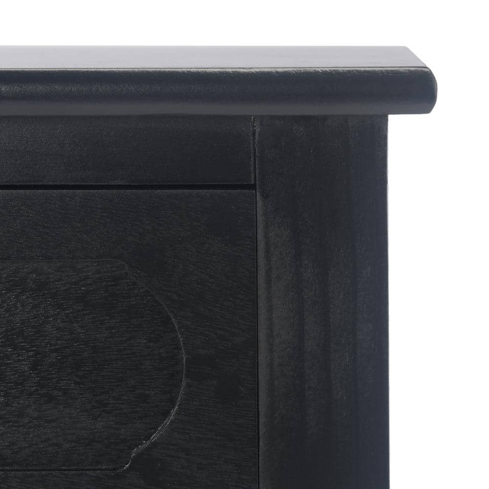 Allura Black Wood and Metal Console Table with Storage
