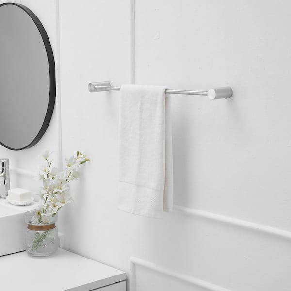 24 in. Modern Wall Mounted Single Bathroom Towel Bar Holder Rack Bath Accessories Hanger in Brushed Nickel