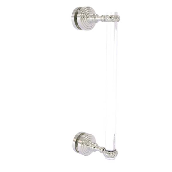 Allied Brass Pacific Grove Collection 12 Inch Single Side Shower Door Pull with Twisted Accents in Satin Nickel