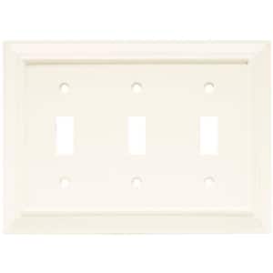 White 3-Gang 3-Toggle Wall Plate (1-Pack)