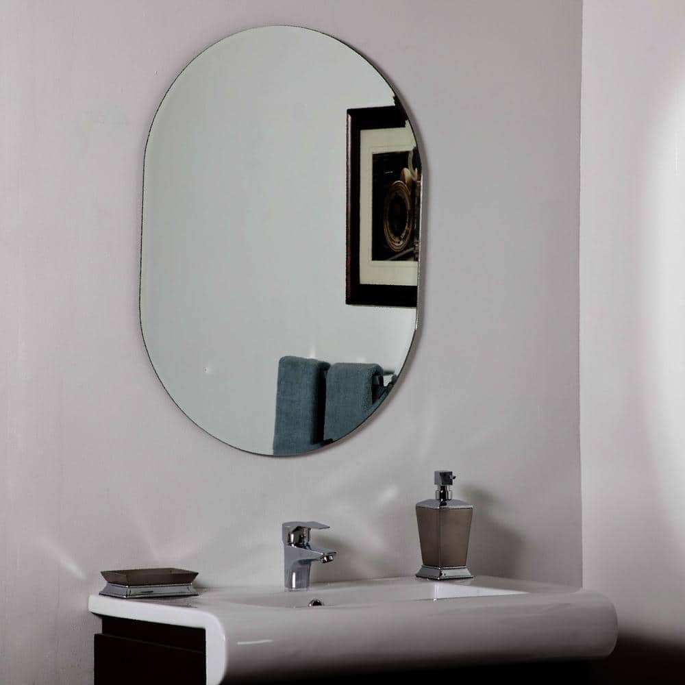 Elegant Frameless Beveled Vanity Mirror 28" x 22"