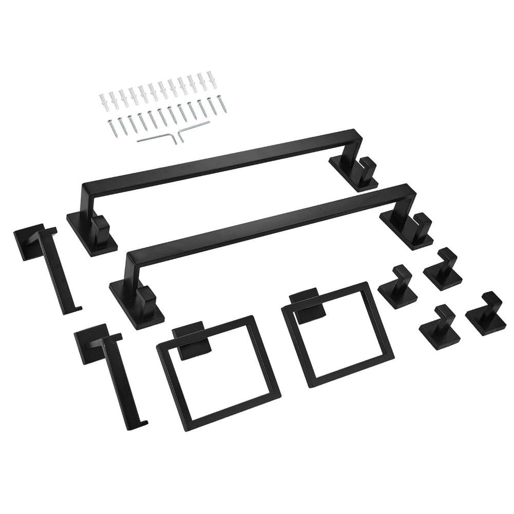 Matte Black Bathroom Hardware Set, 10-Piece Bathroom Accessories Set, 2-Stainless Steel 24-in. Towel Bars, 2 Towel Racks price history on PriceWatchPro