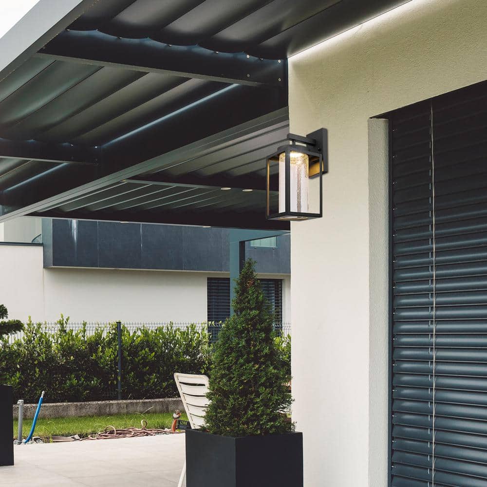 Black Matte Metal Cylinder LED Wall Sconce