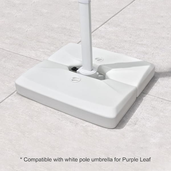 PURPLE LEAF Square 3D Surface Fashionable Sand/Water Filled Patio Umbrella Base in White
