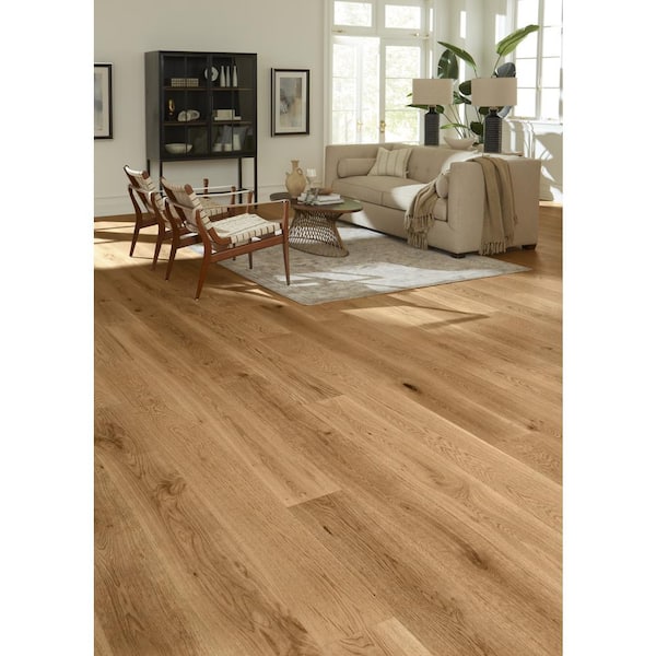 Meadow Hickory 9/16 in T x 8.66 in. W Tongue and Groove Wire Brushed Engineered Hardwood Flooring (31.25 sqft/case)