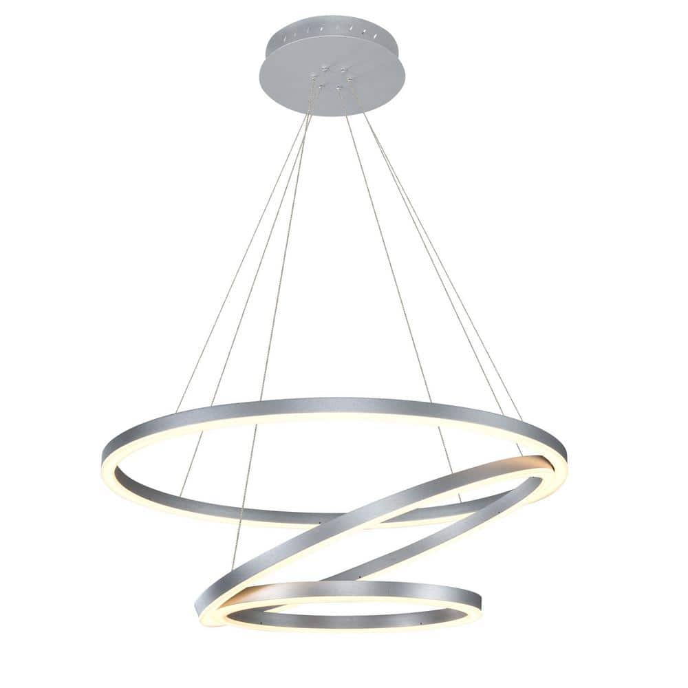 Tania Trio 32-Inch Silver Aluminum LED Chandelier