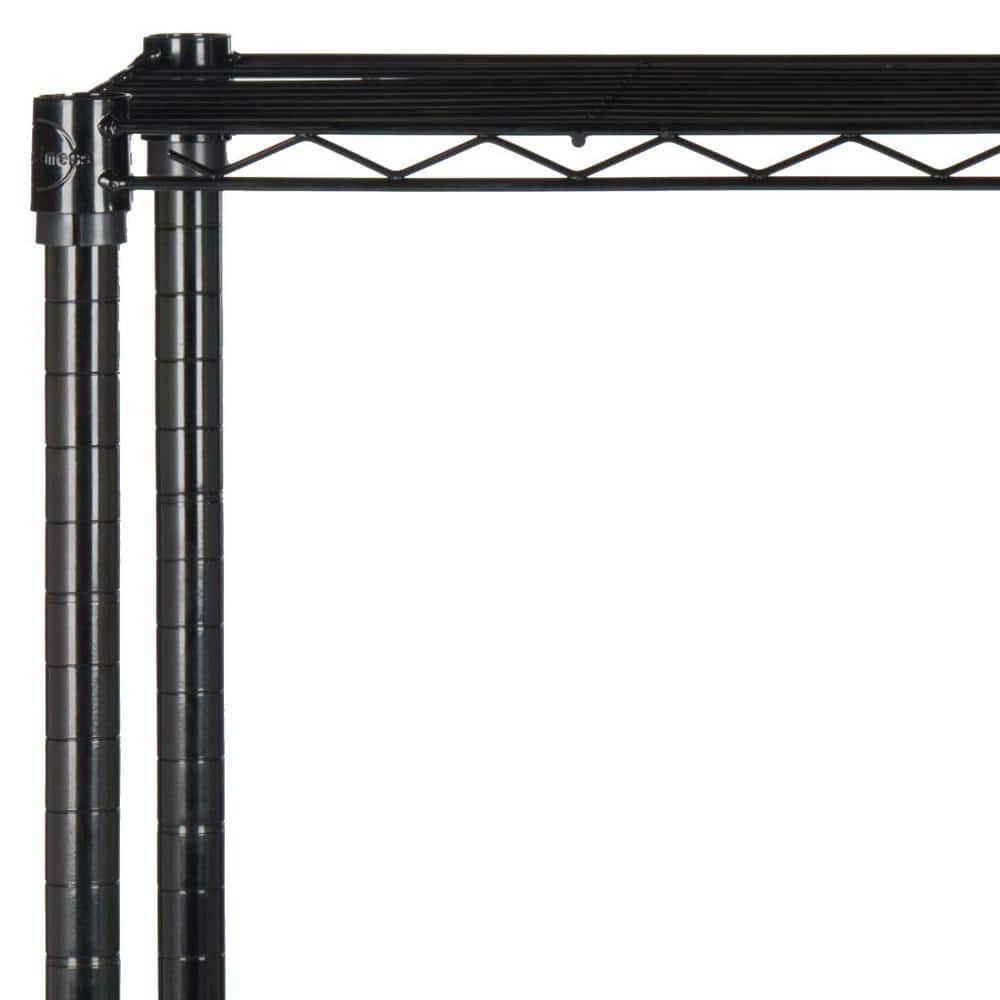 Adjustable 37'' Black Wire Utility Shelving Unit