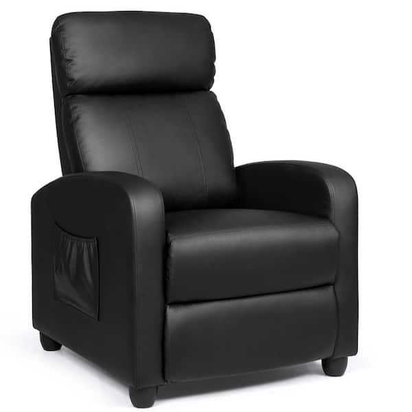 Boyel Living 27 in. Width Big and Tall Black Leather Power Reclining 3 Position Recliner