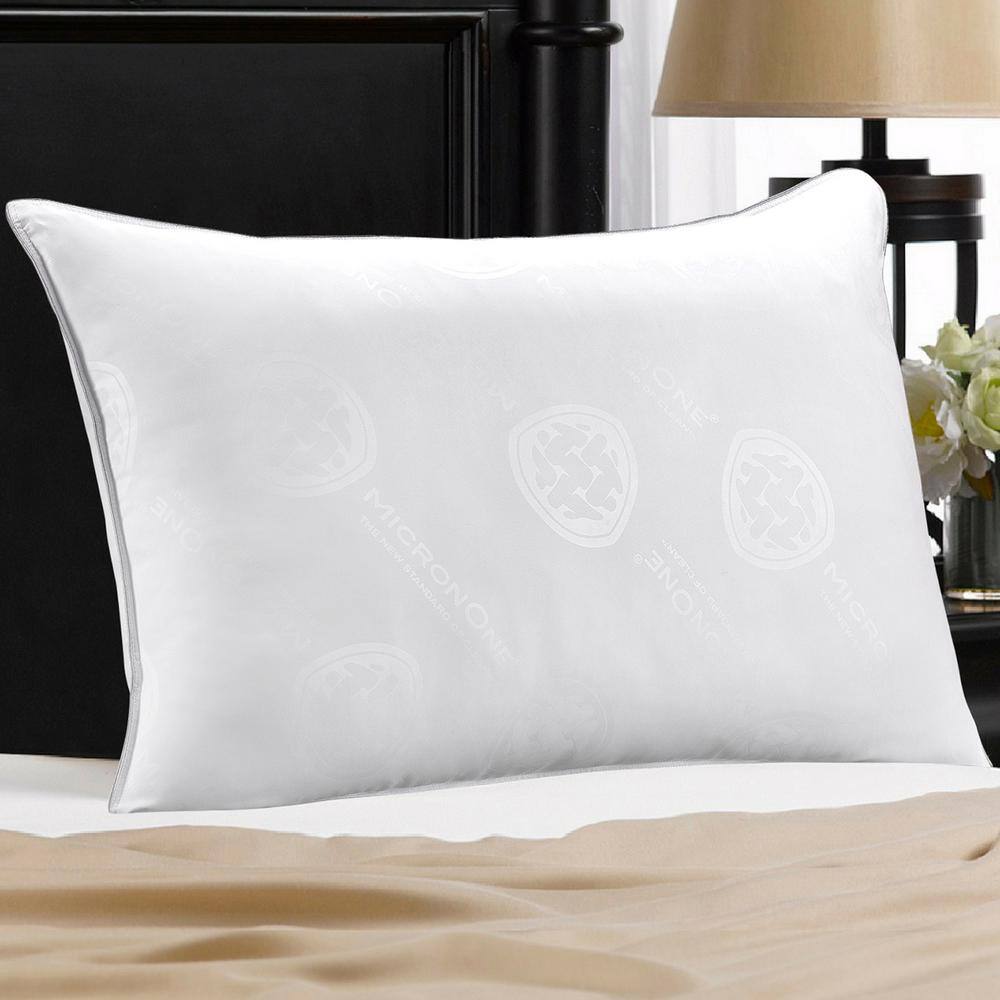 Queen White Hypoallergenic Down Pillow with MicronOne Shell