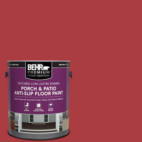 BEHR PREMIUM 1 gal. #S-G-160 California Poppy Textured Low-Lustre Enamel Interior/Exterior Porch and Patio Anti-Slip Floor Paint
