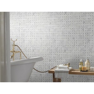 Calacatta Cressa Basket Weave 11.38 in. x 12.38 in. Honed Marble Look Floor and Wall Tile (10 sq. ft./Case)