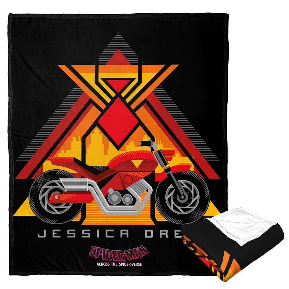 Marvel Spiderman Across The Spiderverse Jessica Drew's Bike Silk Touch Throw