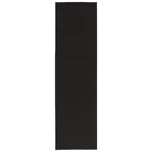 Sweet Home Collection Non-Slip Rubberback Modern Solid Design 2x5 Indoor Runner Rug, 1 ft. 8 in. x 4 ft. 11 in., Black
