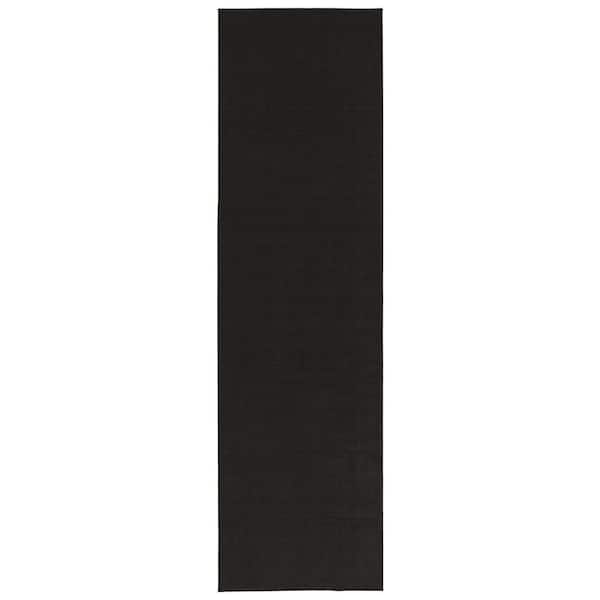 Sweet Home Collection Non-Slip Rubberback Modern Solid Design 2x5 Indoor Runner Rug, 1 ft. 8 in. x 4 ft. 11 in., Black