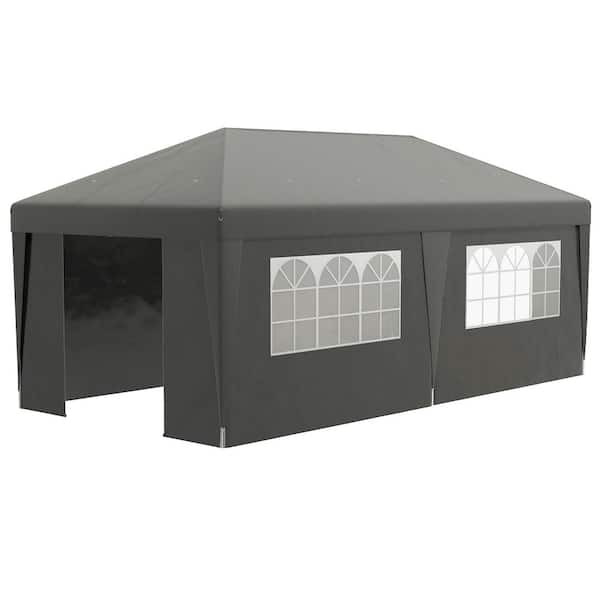 10 ft. x 19.5 ft. Gray Pop-Up Canopy