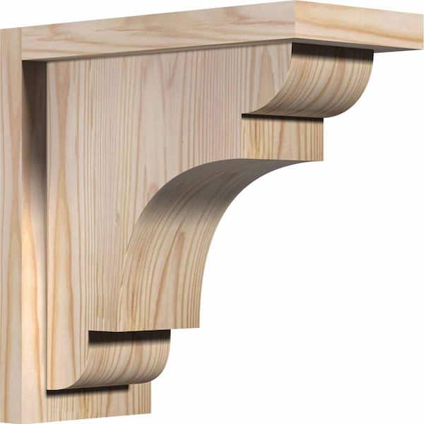 Ekena Millwork 5-1/2 in. x 12 in. x 12 in. Douglas Fir New Brighton Smooth Corbel with Backplate