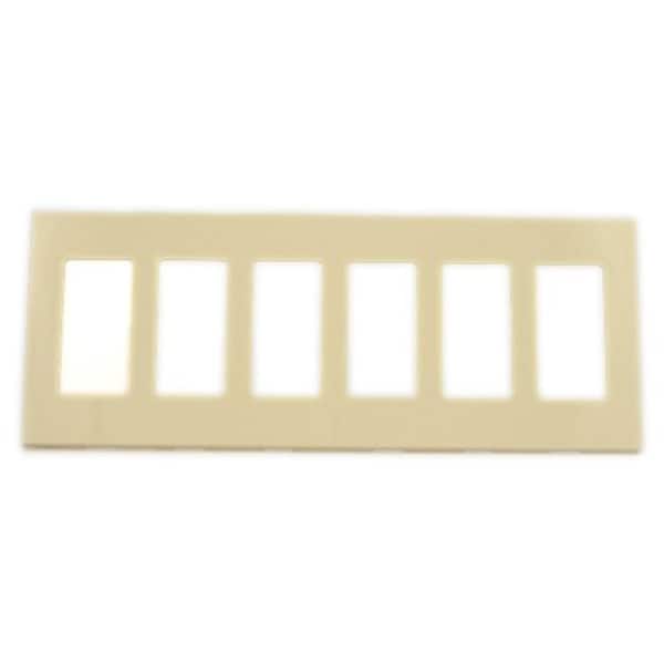 6-Gang Ivory Decora/Rocker Polycarbonate Standard Screwless Wall Plate (1-Pack) 80326-SI
