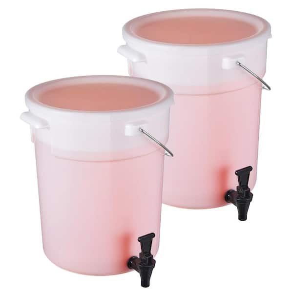 5 Gallon Beverage Dispenser with Spigot and Lid, Drink Dispenser for Parties, Restaurants, Hotels, 2 Pack