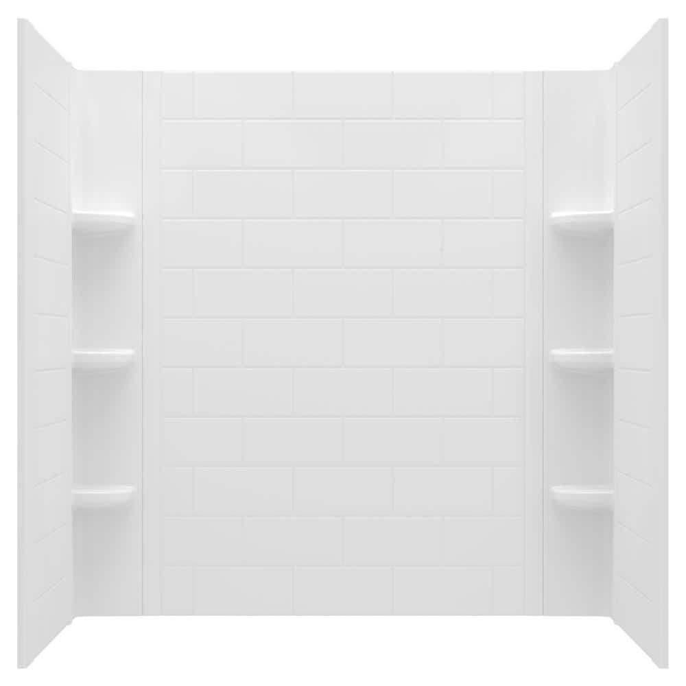 American Standard Ovation Curve 60 in. W x 60 in. H 3-Piece Glue Up Alcove Tub Surrounds in Arctic White, Artic White