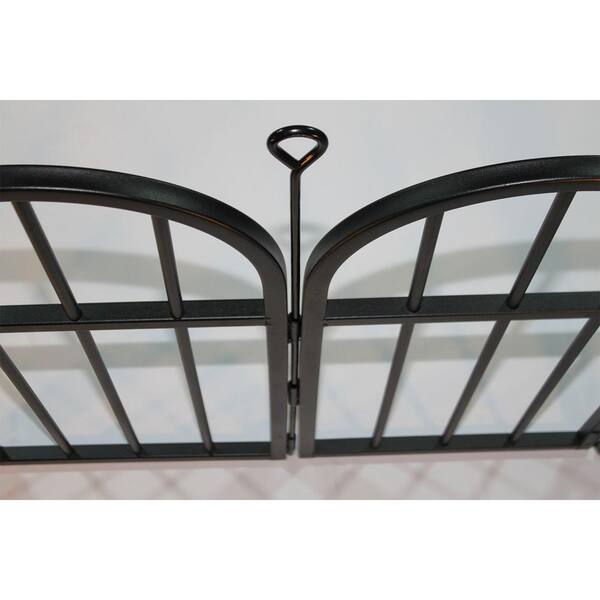24.3 in. x 14.8 in. x 0.83 ft. Protective Barrier for Q Flame Outdoor Patio Heater Black Steel Fence