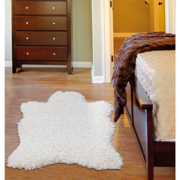 Ottomanson Pure Fuzzy Flokati Collection Non-Slip Rubberback Solid Design  2x3 Soft Sheepskin Indoor Runner Rug, 2' x 3' 3, Ivory FFR1062-2X3 - The  Home Depot