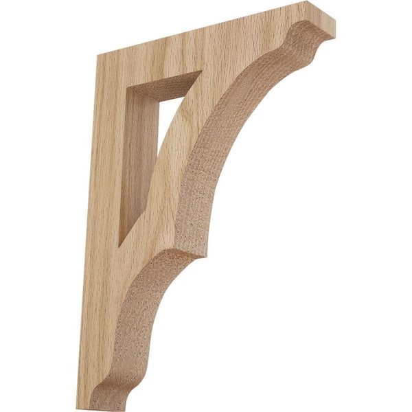 Ekena Millwork 1-3/4 in. x 12 in. x 8-1/2 in. Red Oak Large Avila Bracket